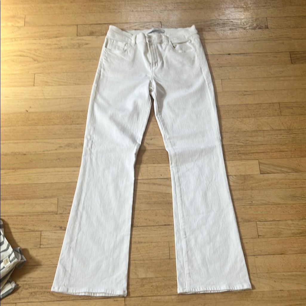 J Brand White Flare Wide Leg Jeans